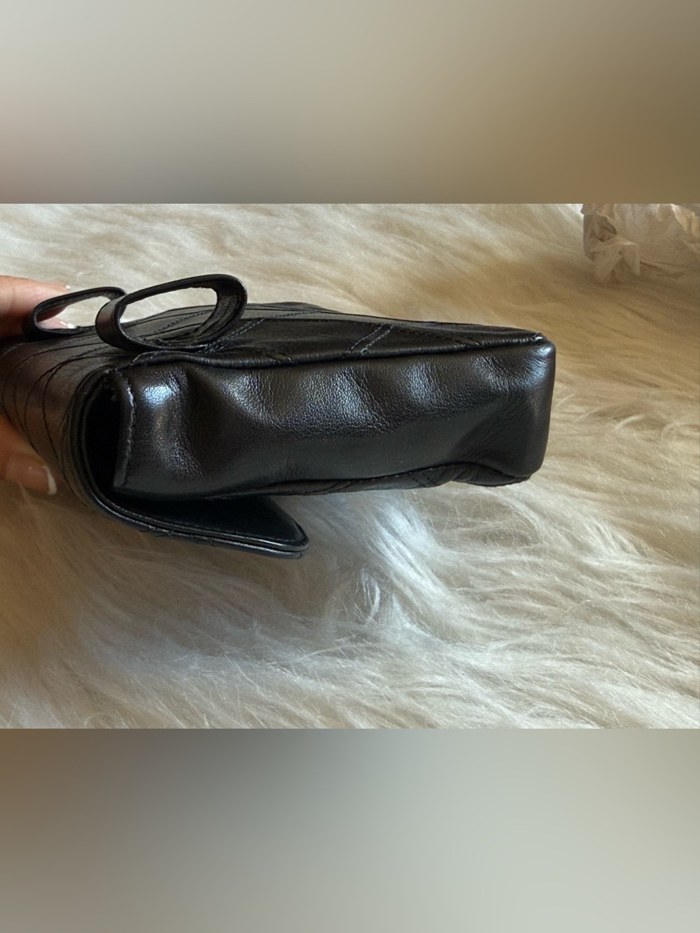 CHANEL Black Quilted Leather Belt Bag with Gold Chain Strap - Picture 7 of 16